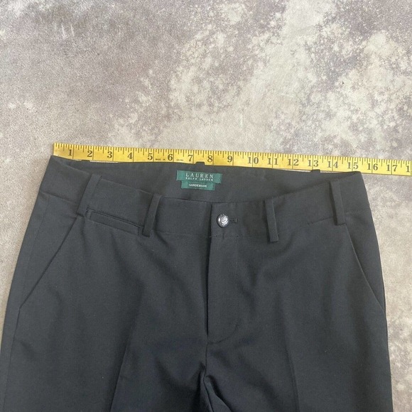 Ralph‎ Lauren Pants Womens 4 Sanderson Black Trousers Mid Length Straight Leg - Picture 2 of 12